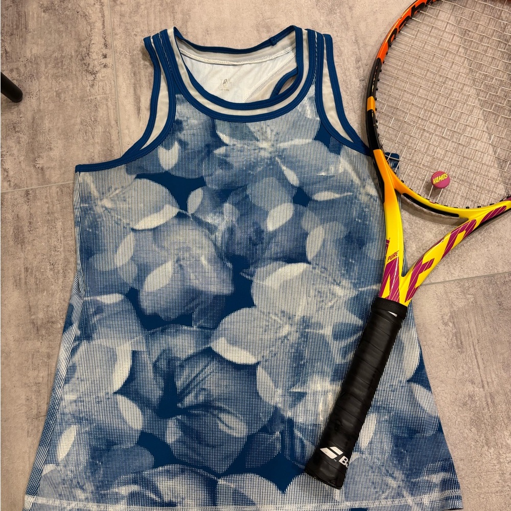 Tail Blue and White Floral Tank Top
